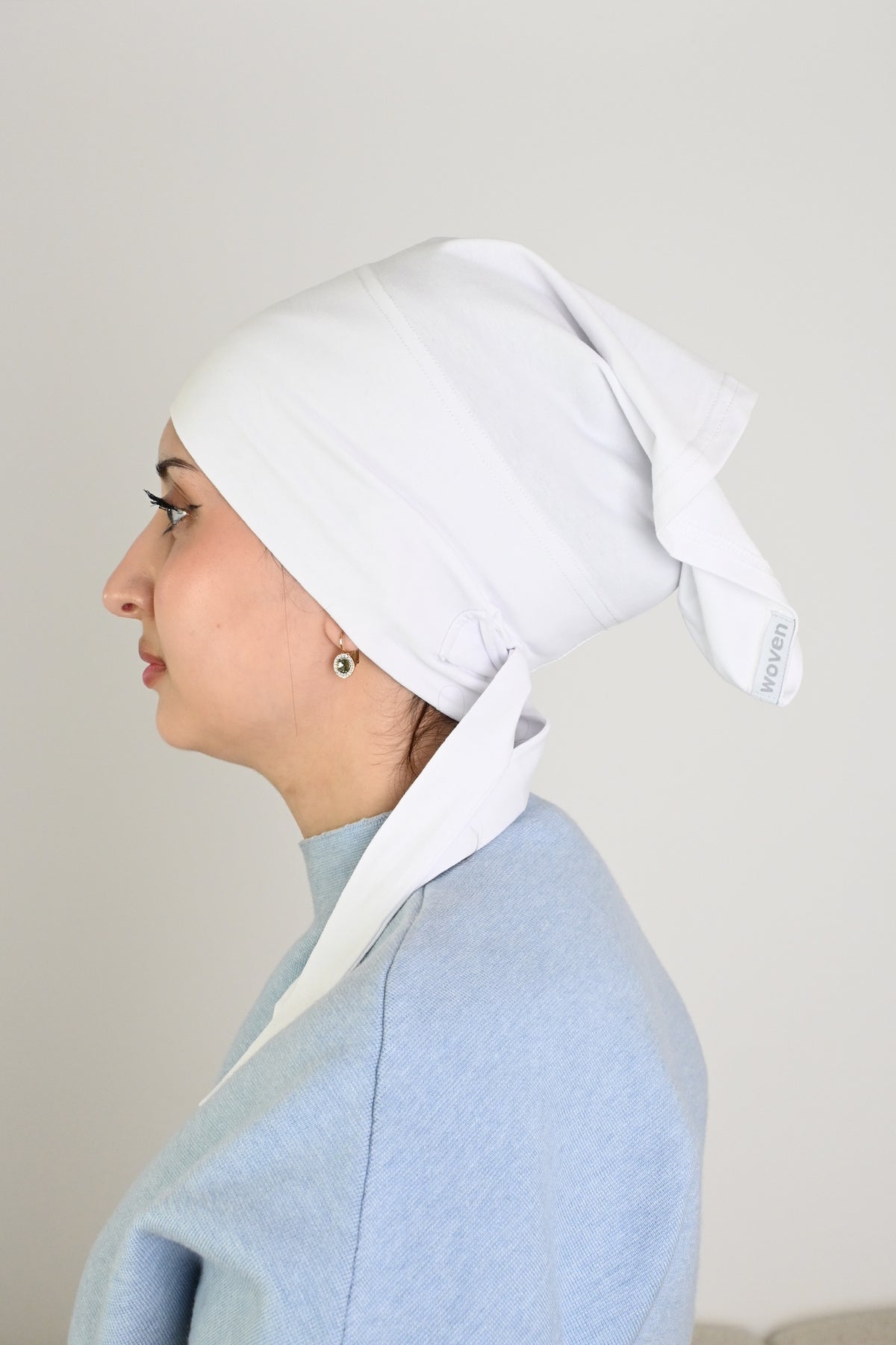White non-slip tie back cap