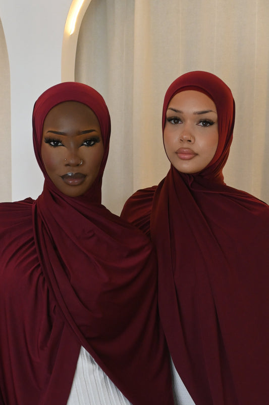 Burgundy liquid jersey (Includes non-slip cap)