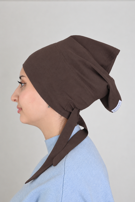 Chocolate non-slip tie back cap